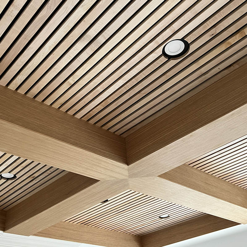 Custom Coffee Shop Wood Ceiling